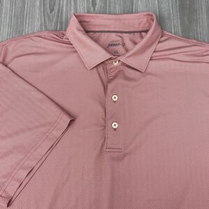 Johnnie O Performance Golf Polo Men's XL Red Geometric Dot Short Sleeve Stretch‎